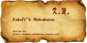 Kabók Makabeus névjegykártya